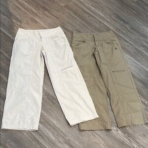 Nike Women's Wide Leg Pants - Cream and Tan